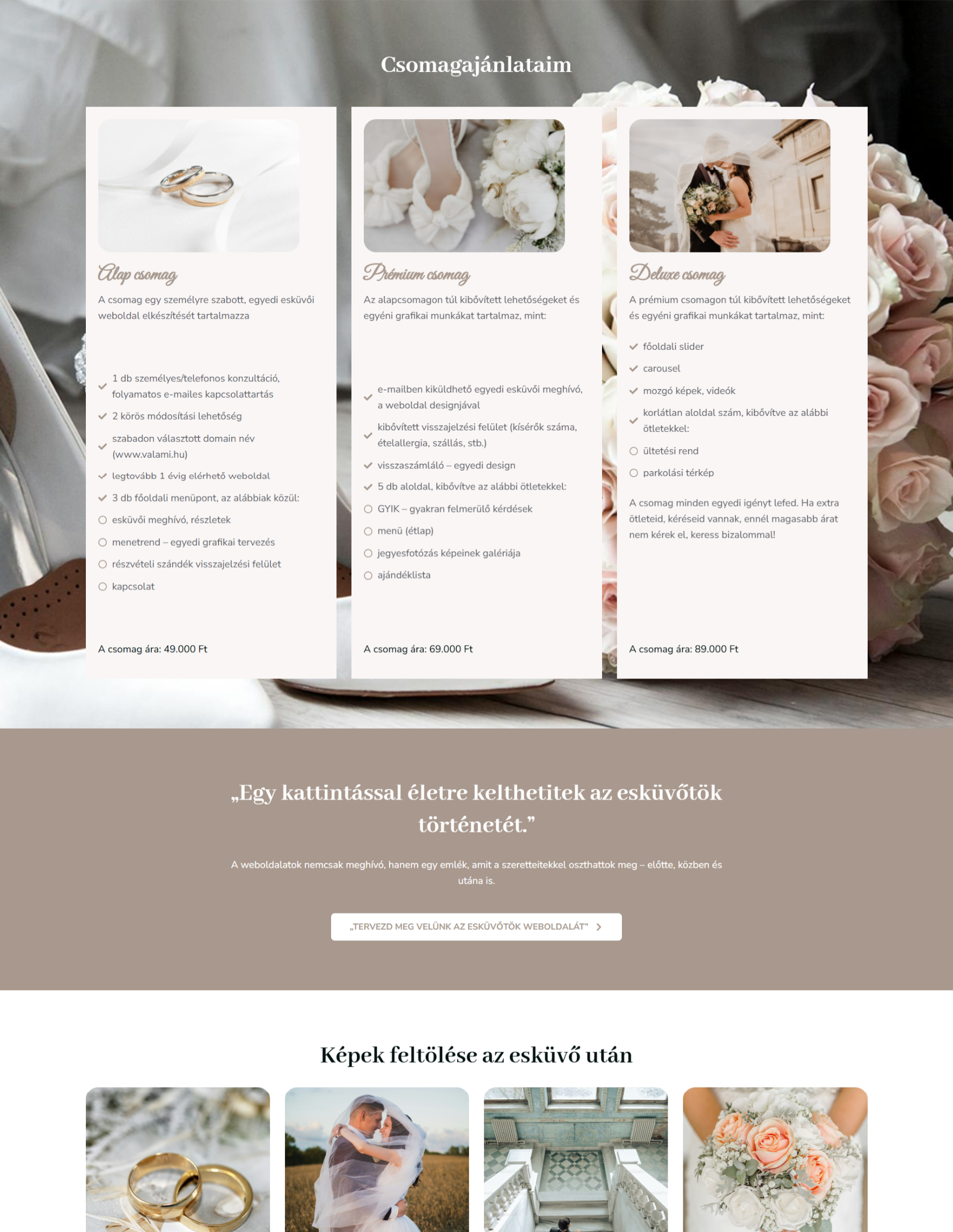 Esküvői design weboldal