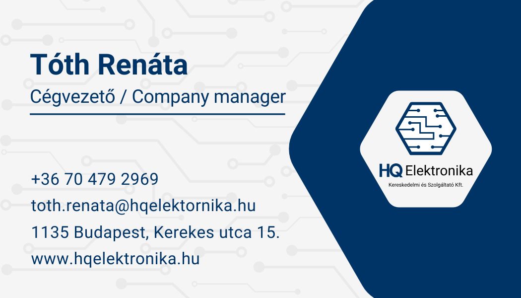 HQ Elektronika névjegykártya