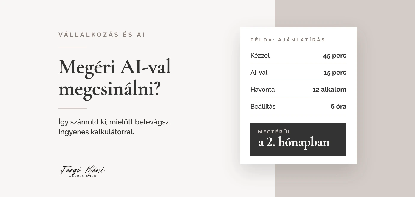 „Megéri AI-val megcsinálni? Példa az ajánlatírás megtérülésére AI-kalkulátorral”